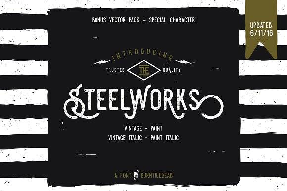 Steelworks复古个性纹身英文字体下载