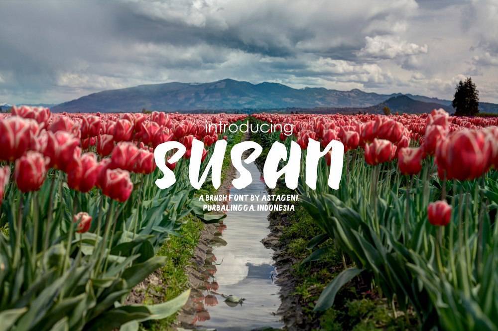 Susan摄影海报手写个性粗英文字体下载