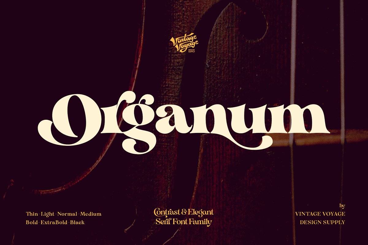 VVDS Organum个性衬线连笔老式英文字体下载