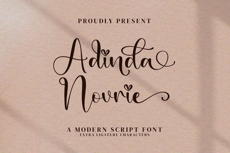 Adinda Novrie爱心好看的连笔英文字体下载