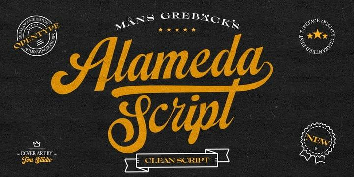 index Alameda 花体连笔手写英文字体下载