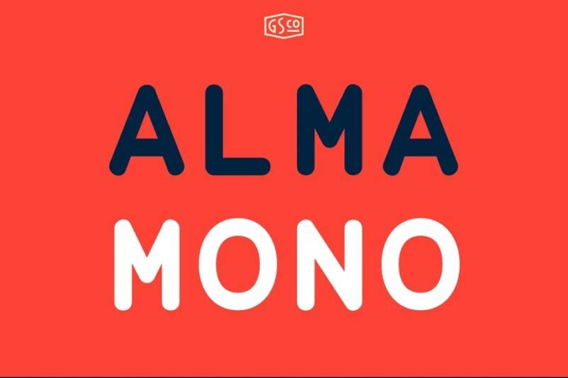 index AlmaMono现代无衬线圆润英文字体下载