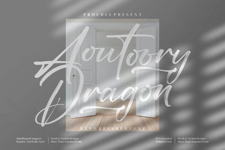 Aoutoory Dragon-书法笔触-手写艺术连笔-英文字体下载