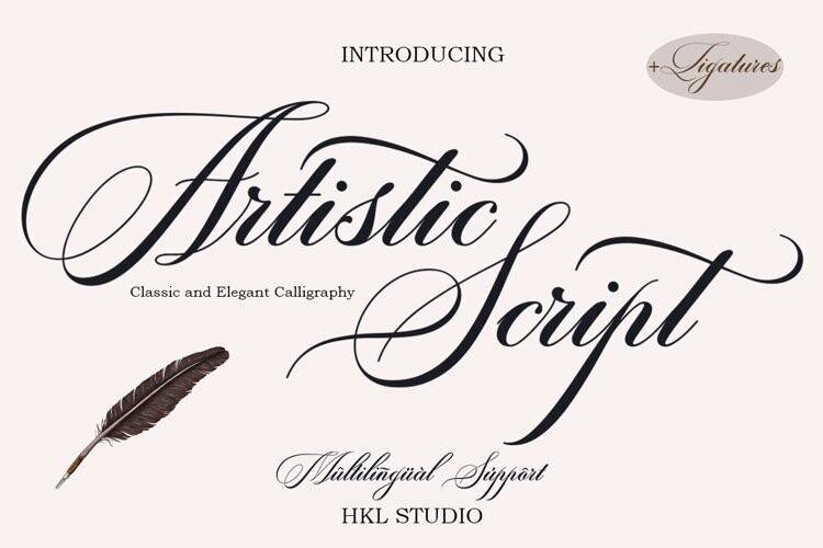 index Artistic Script花体连笔艺术英文字体下载