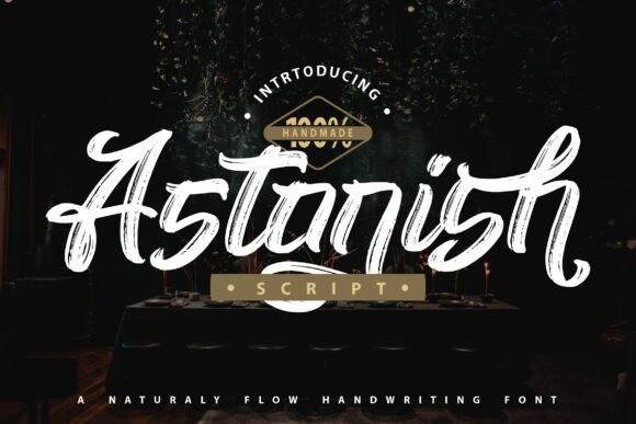 Astonish笔刷笔触毛笔英文字体下载