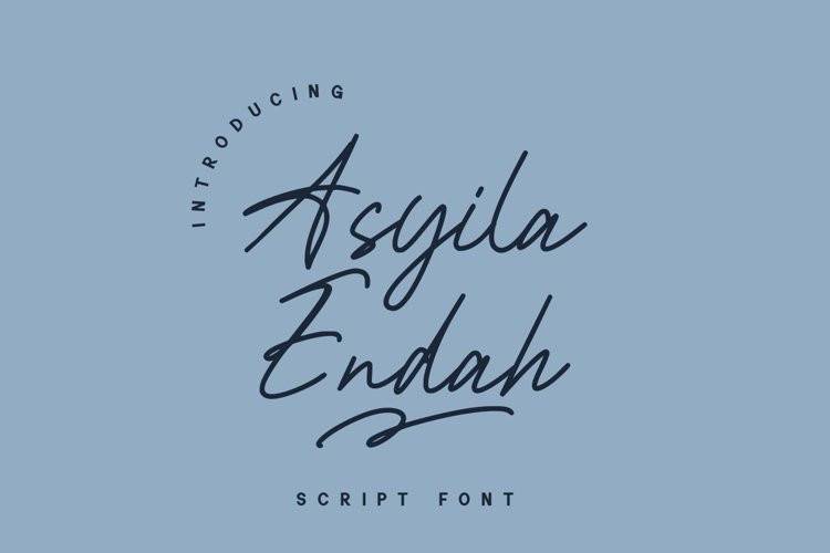 Asyila Endah 手写英文字体预览