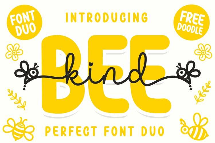Bee Kind-连笔线条艺术手写-英文字体下载