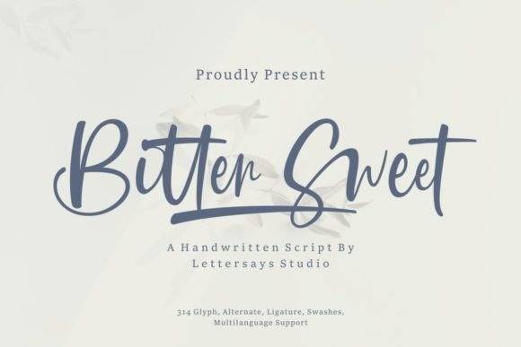 Bitter Sweet手写连笔飘逸艺术英文字体下载