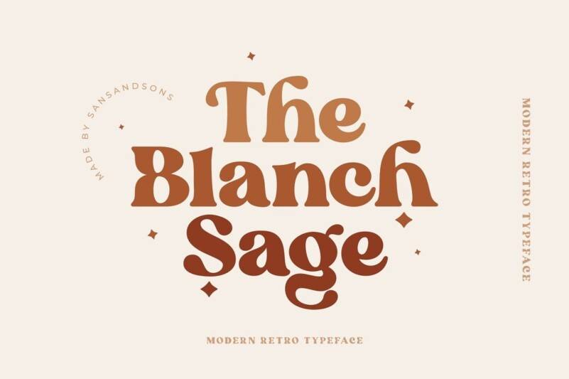 Blanch Sage现代复古logo设计英文字体下载
