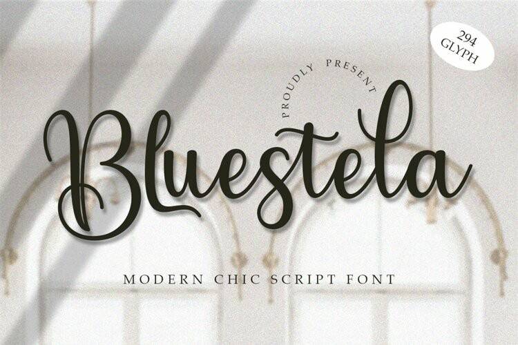 index Bluestela手写连笔艺术英文字体下载