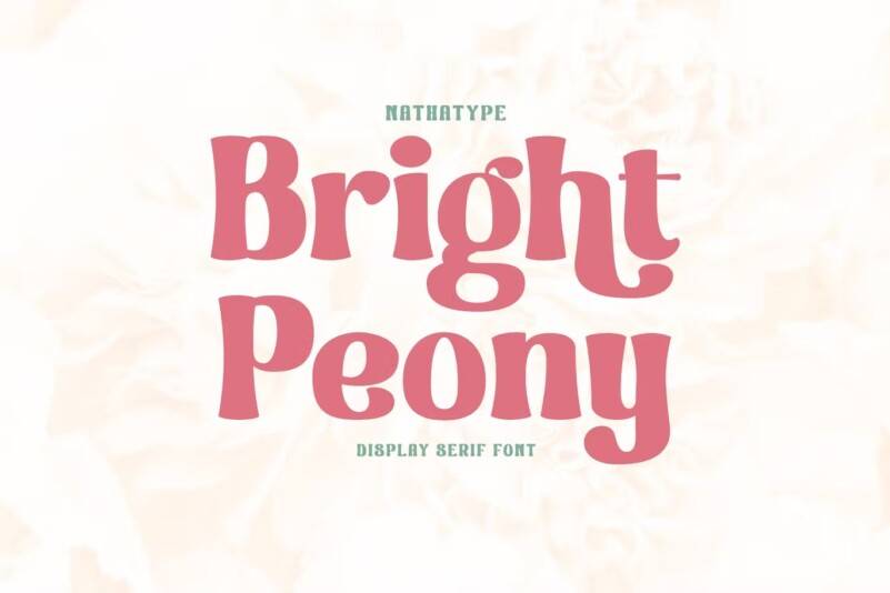 index Bright Peony衬线可爱包装英文字体下载