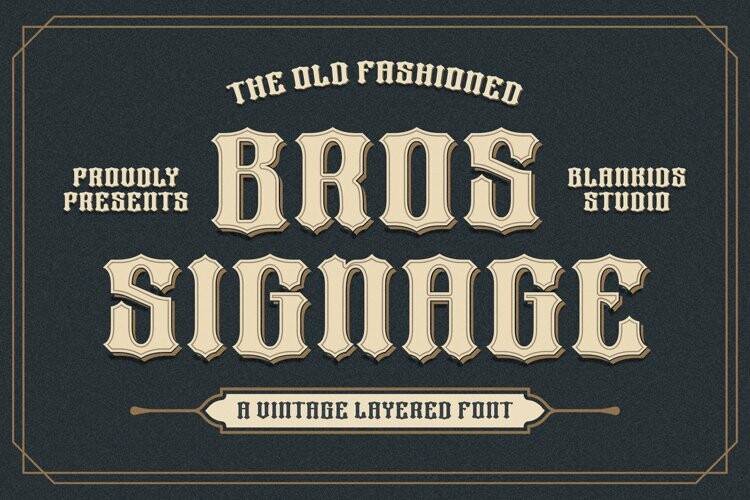 index Bros Signage复古哥特式英文字体下载