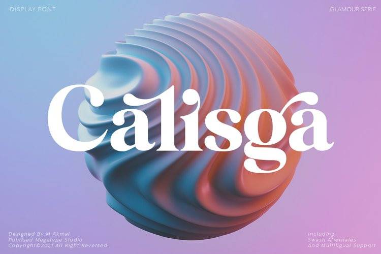 Calisga-时尚衬线-logo设计-英文字体下载