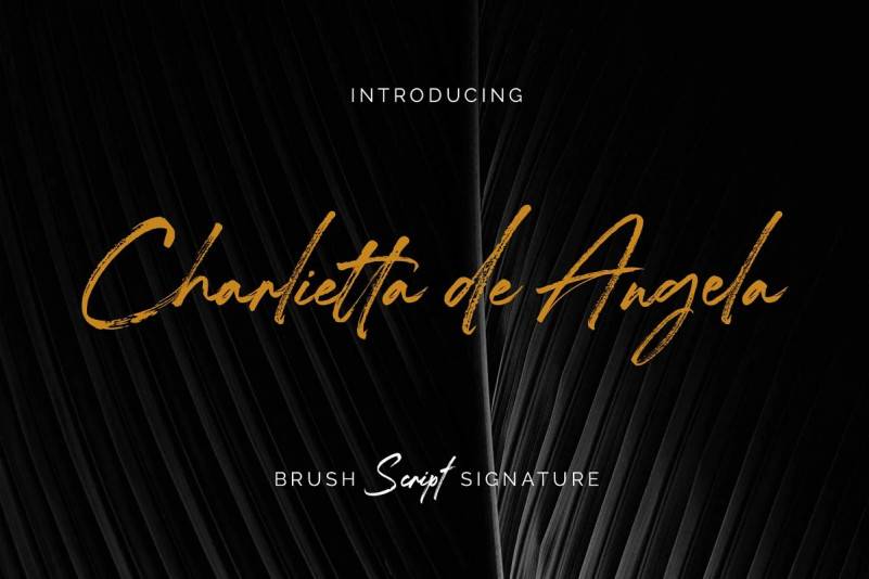 Charlietta De Angela笔刷连笔毛笔书法英文字体下载