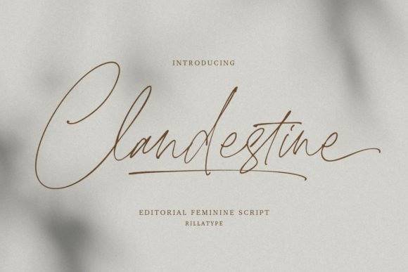 Clandestine 手写英文字体预览