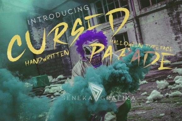 Cursed Parade-书法笔触破损纹理-英文字体下载