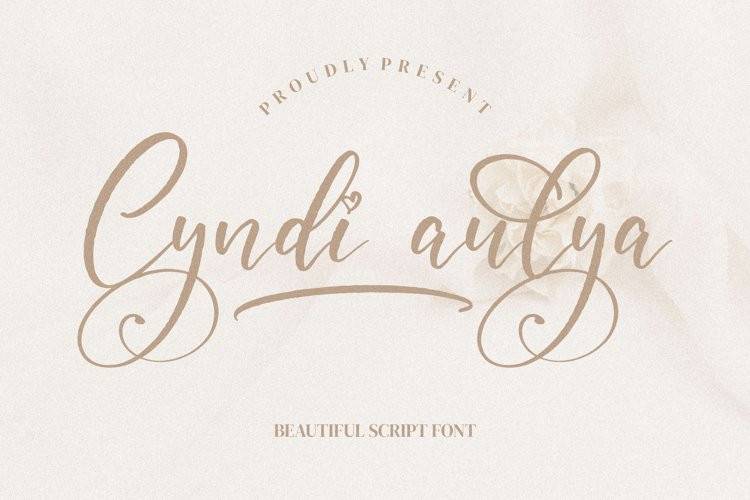 Cyndi aulya-花体连笔好看的婚礼-英文字体下载