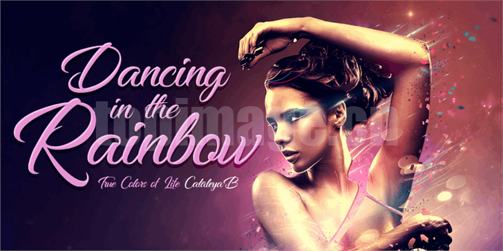 Dancing in the Rainbow手写手绘连笔飘逸海报英文艺术字体下载