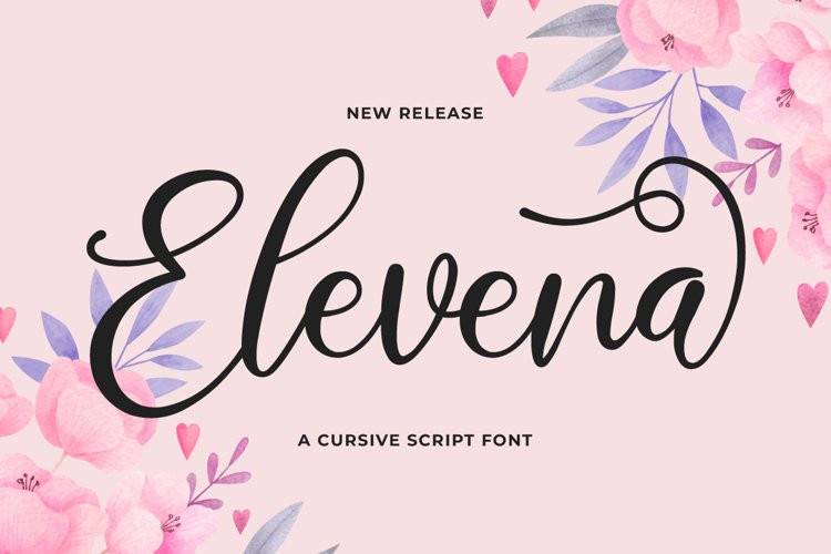 Elevena-好看的连笔花体艺术-英文字体下载