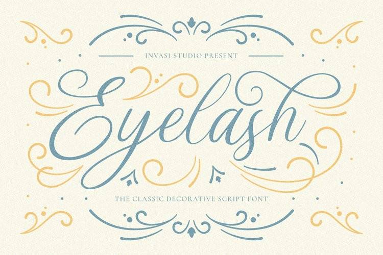 Eyelash花体婚礼手写请帖字体英文字体下载