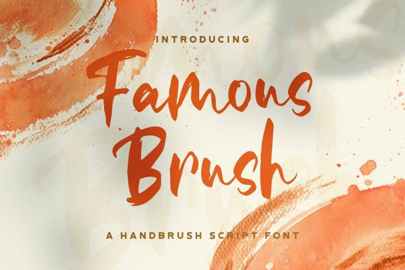 Famous Brush-书法笔触-毛笔涂鸦手写手绘-英文字体下载