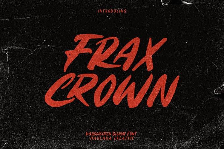 Fraxcrown笔刷笔触毛笔手写英文字体下载