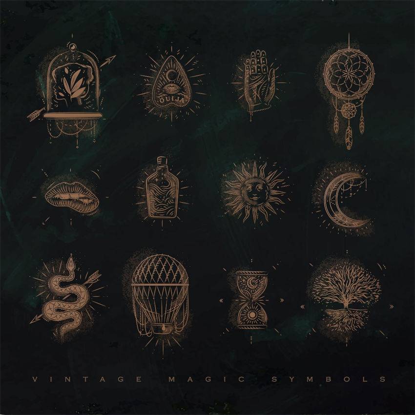 index 16个复古眼镜蛇个性纹身设计服装矢量免扣素描图案素材下载