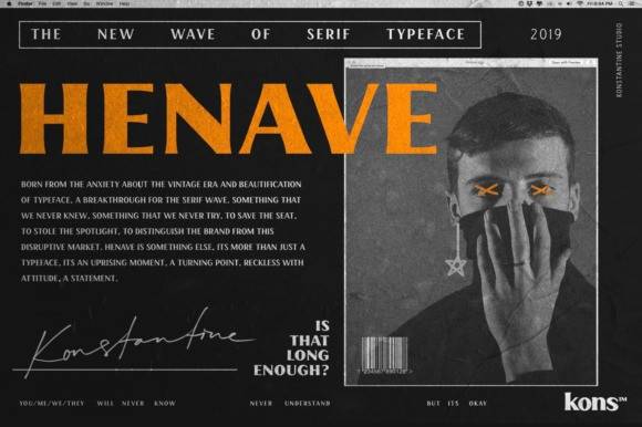 HENAVE -现代无衬线等宽设计-英文字体下载