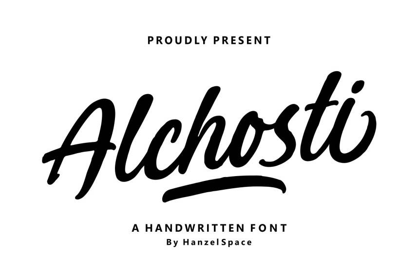 index Alchosti – A Handwritten 英文手写 英文字体免费下载