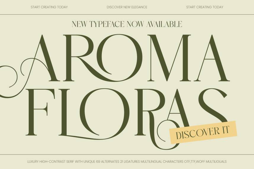 index Aroma Floras 衬线字体 英文字体免费下载