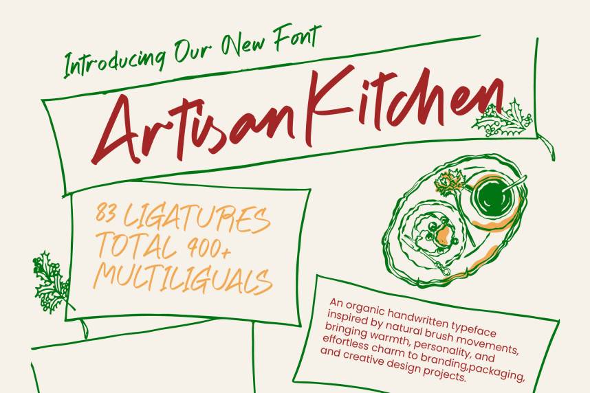index Artisan Kitchen – Handwritten 花体英文 英文字体免费下载