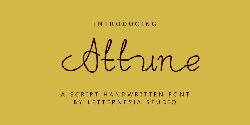index Attune Script 英文手写 英文字体免费下载