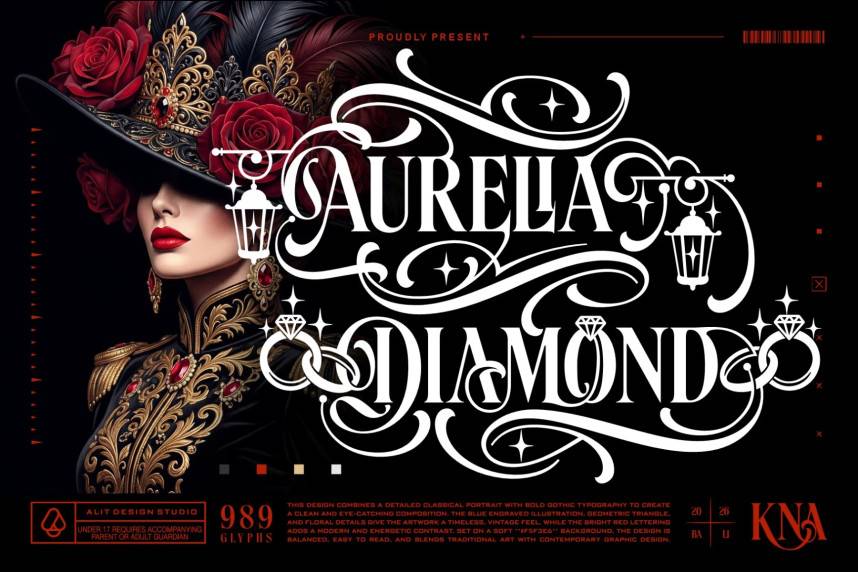 Aurelia Diamond 字体效果展示 Aurelia Diamond 展示字体预览图