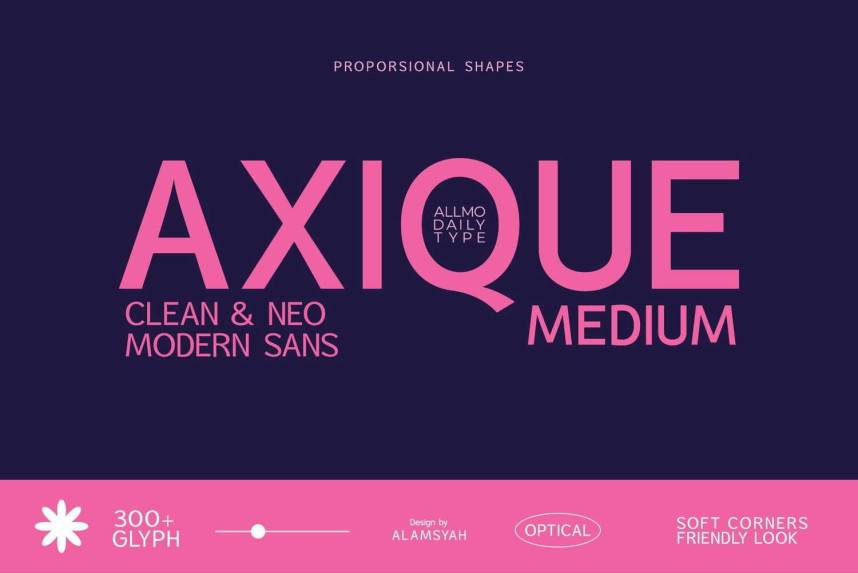 Axique Medium 现代无衬线 英文字体免费下载