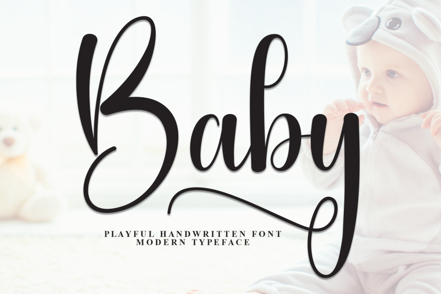 index Baby Calligraphy Script 英文手写 英文字体免费下载