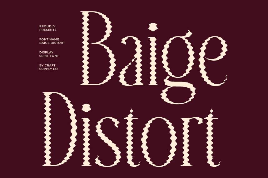 Baige Distort 衬线字体 英文字体免费下载
