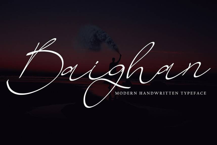 Baighan Script 英文手写 英文字体免费下载