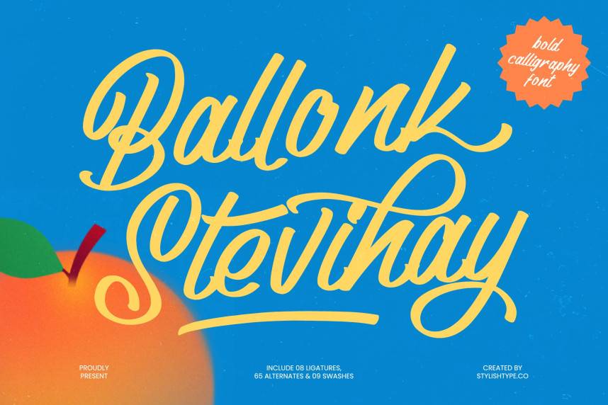 index Ballonk Stevihay – Bold Calligraphy 花体英文 英文字体免费下载