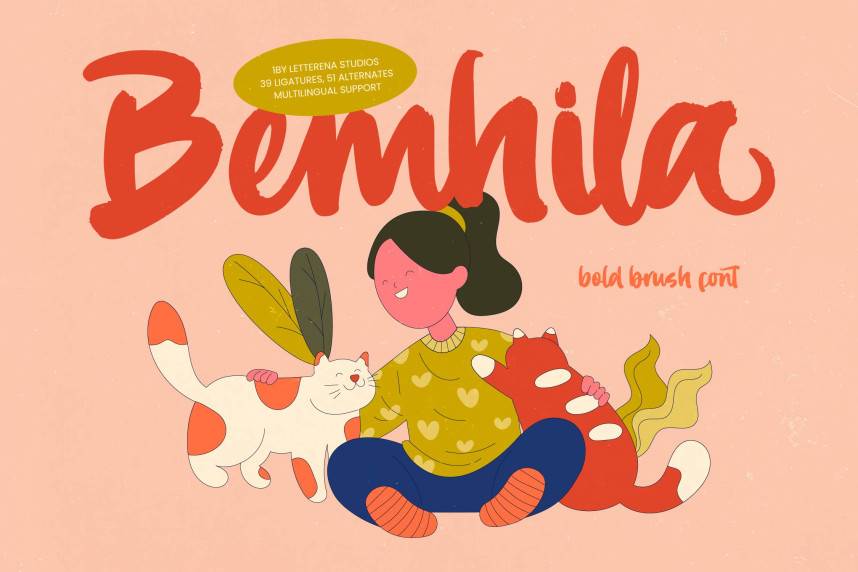 Bemhila – Bold Brush 花体英文 英文字体免费下载