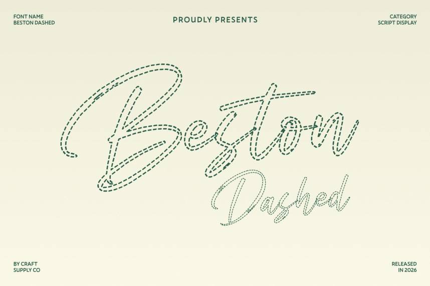 Beston Dashed 展示字体 英文字体免费下载