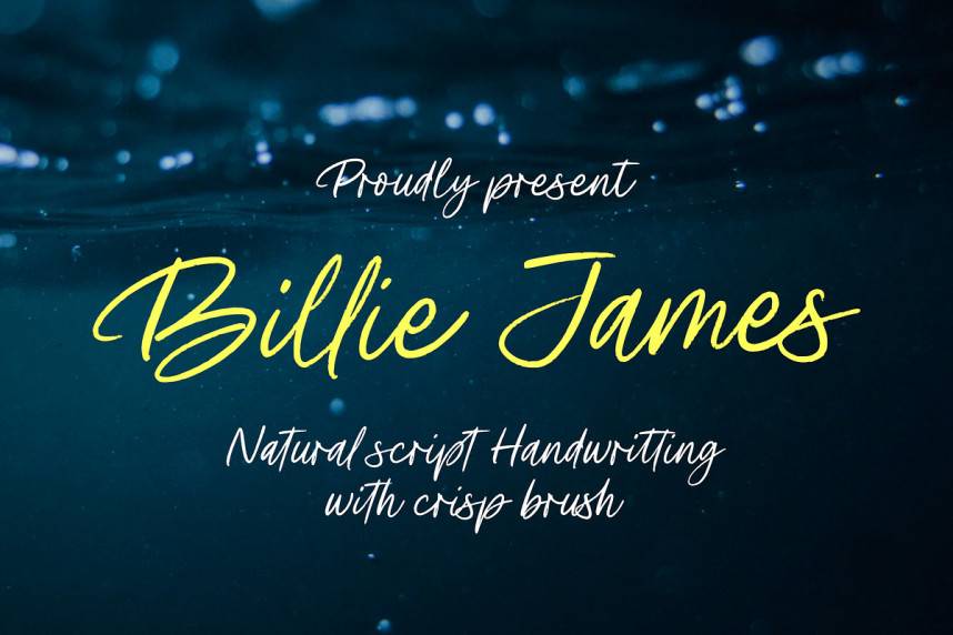 index Billie James 英文手写 英文字体免费下载