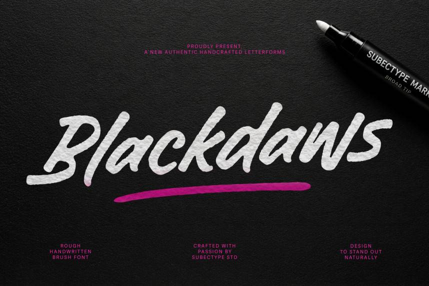 index Blackdaws – Rough Handwritten 英文手写 英文字体免费下载