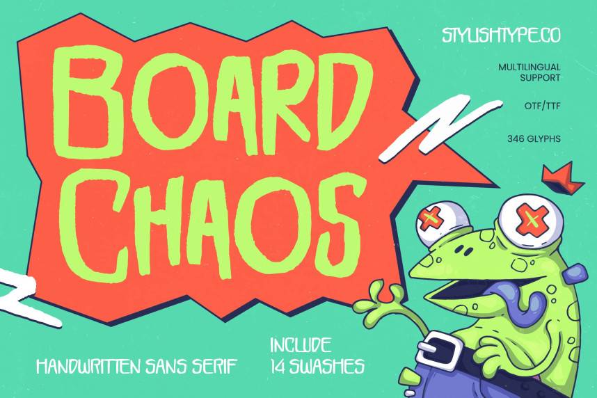 index Board Chaos – Handwritten Sans Serif 花体英文 英文字体免费下载