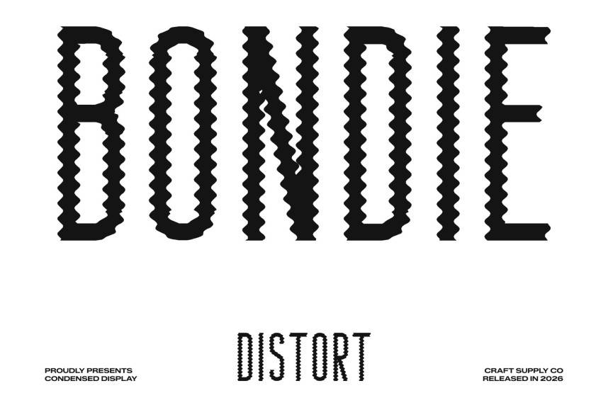 index Bondie Distort 现代无衬线 英文字体免费下载