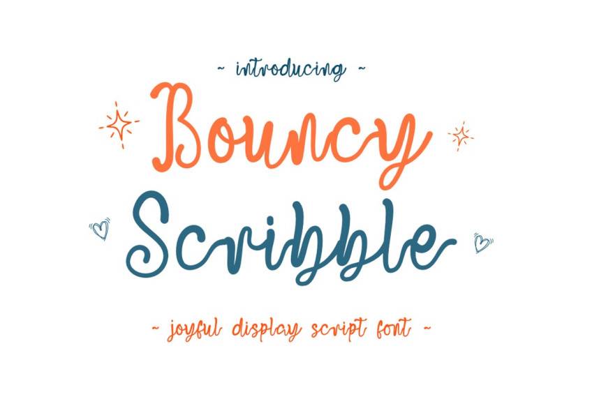 index Bouncy Scribble 英文手写 英文字体免费下载