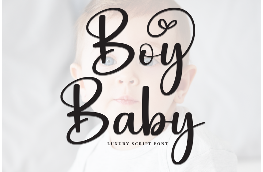 Boy Baby Calligraphy 英文手写 英文字体免费下载