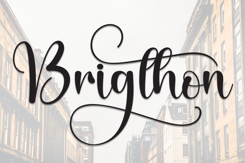 index Brigthon Calligraphy Script 英文手写 英文字体免费下载