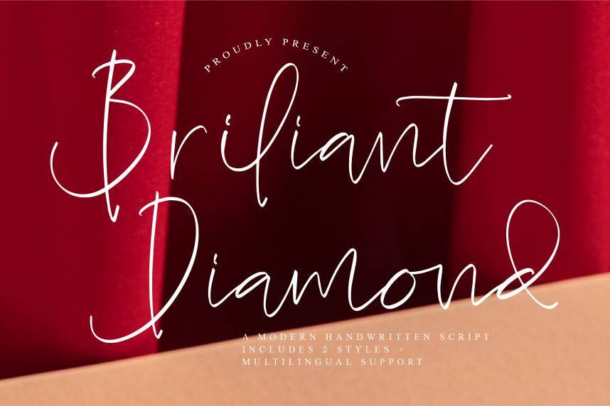 index Briliant Diamond Handwritten 英文手写 英文字体免费下载