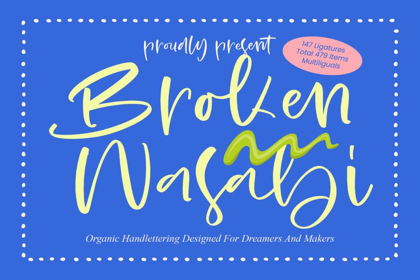 index Broken Wasabi – Organic Handlettering 花体英文 英文字体免费下载