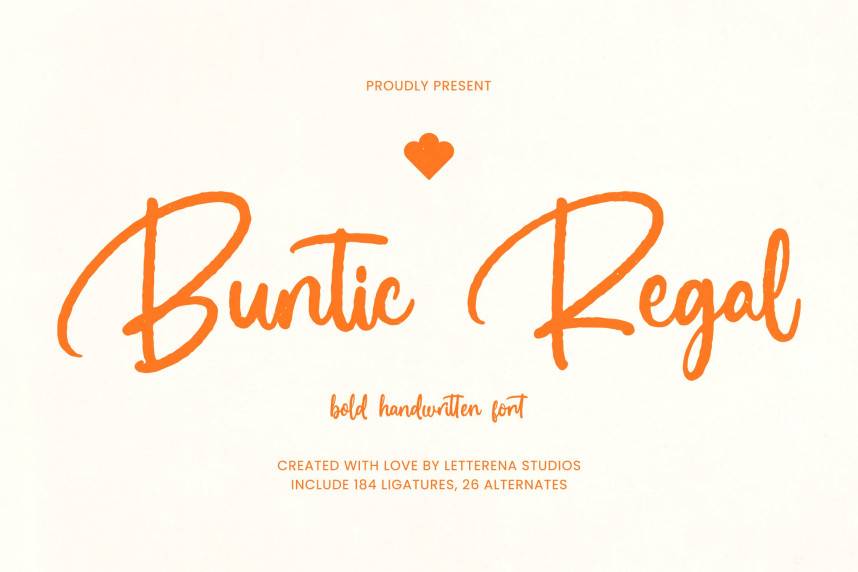 index Buntic Regal – Bold Handwritten 花体英文 英文字体免费下载